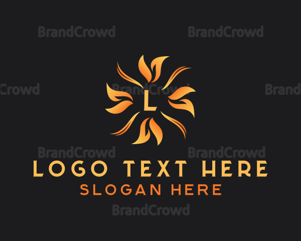 Organic Sun Leaf Logo