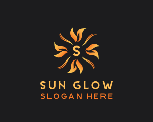 Organic Sun Leaf logo design