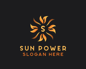 Organic Sun Leaf logo design