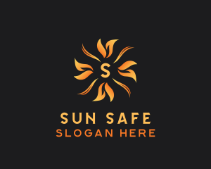 Organic Sun Leaf logo design