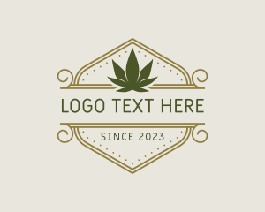 Hemp - Elegant Marijuana Leaf logo design