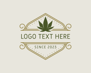 Vintage - Elegant Marijuana Leaf logo design