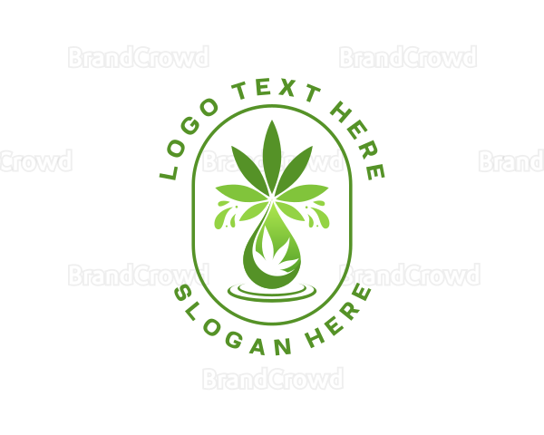 Marijuana Liquid Droplet Logo