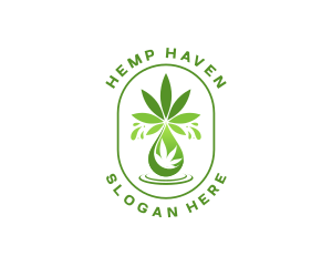 Marijuana Liquid Droplet logo design