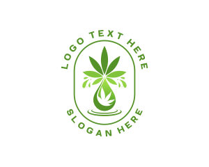 Hemp - Marijuana Liquid Droplet logo design
