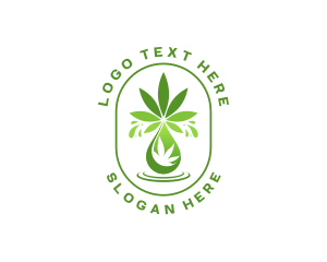 Marijuana Liquid Droplet Logo