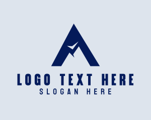 Hiker - Mountain Summit Letter A logo design