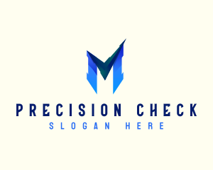 Tech Check Letter M logo design