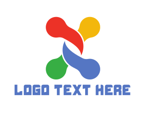 Colorful Knot X logo design