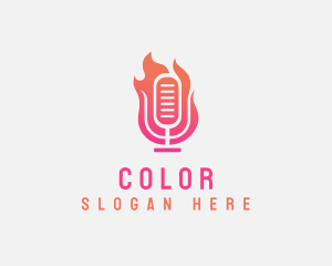 Podcast - Fire Mic Podcast Streaming logo design