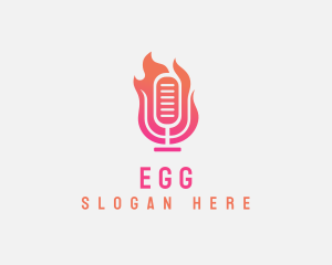 Radio Station - Fire Mic Podcast Streaming logo design