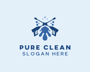 Cleaning Pressure Washer Housekeeping logo design