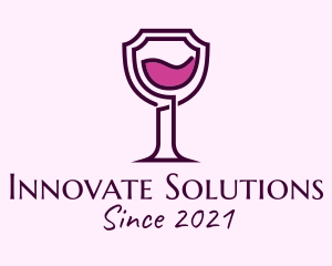 Wine Tasting - Shield Wine Glass logo design