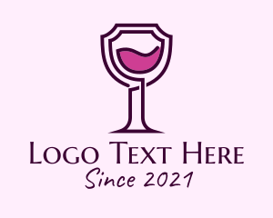 Champagne - Shield Wine Glass logo design