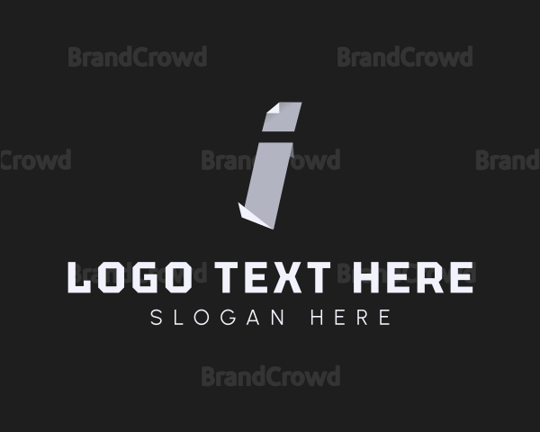 Folded Letter I Logo