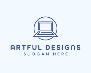 Laptop Line Art logo design