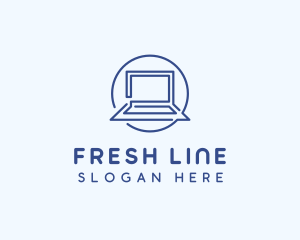 Laptop Line Art logo design