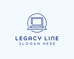 Laptop Line Art logo design