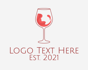 Brandy - Red Wine Glass logo design