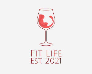 Alcoholic Beverage - Red Wine Glass logo design