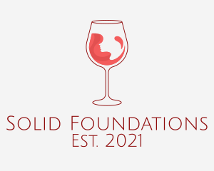 Champagne - Red Wine Glass logo design