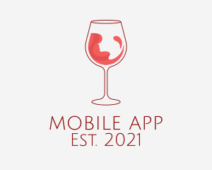 Lounge - Red Wine Glass logo design