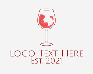 Champagne - Red Wine Glass logo design