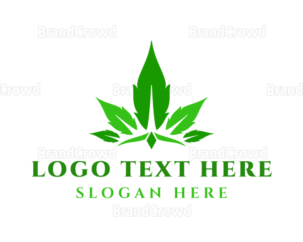 Green Cannabis Crown Logo