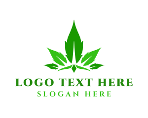 Hemp - Green Cannabis Crown logo design
