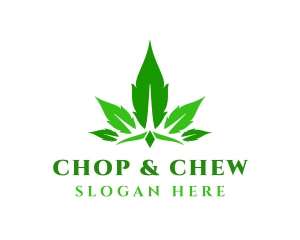 Green - Green Cannabis Crown logo design