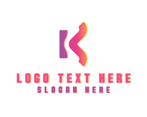 Cyberspace - Gradient Software App Letter K logo design