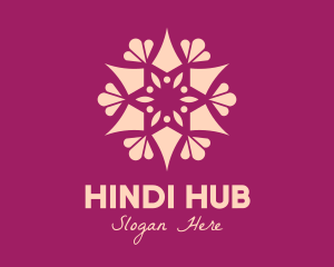 Hindi - Ornamental Star Flower logo design