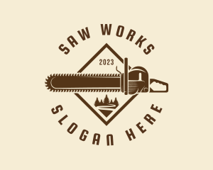 Chainsaw Timber Cutter logo design