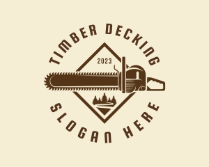 Chainsaw Timber Cutter logo design