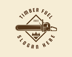 Chainsaw Timber Cutter logo design