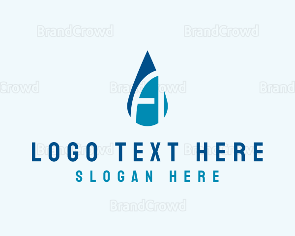 Hydro Blue Letter A Logo