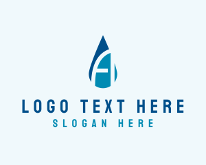 Water Supplier - Hydro Blue Letter A logo design