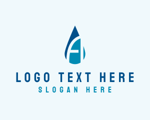 Waterdrop - Hydro Blue Letter A logo design