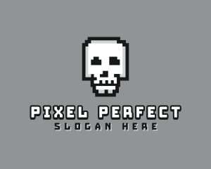 Skull Pixel Gaming logo design