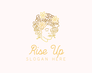 Woman Afro Flower logo design