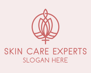 Organic Flower Cosmetics Skin Care  logo design