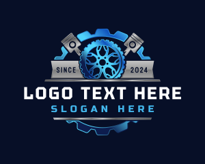 Mechanical - Gear Piston WHeel logo design