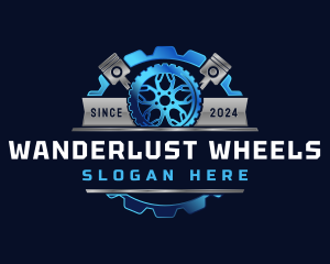 Gear Piston WHeel logo design