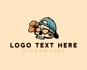 Sunglasses - Flower Skull Beach logo design