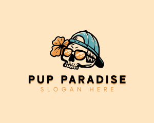 Flower Skull Beach logo design