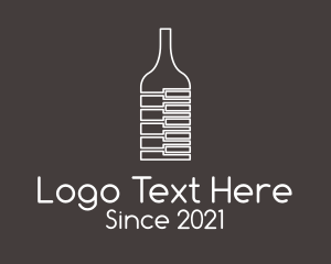 Alcoholic Beverage - Piano Wine Glass logo design