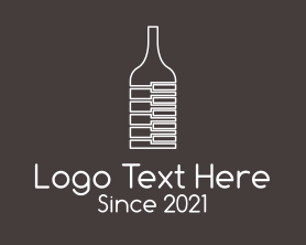 Music Bar - Piano Wine Glass logo design
