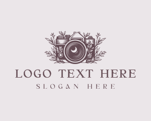 Floral Camera Photography Logo