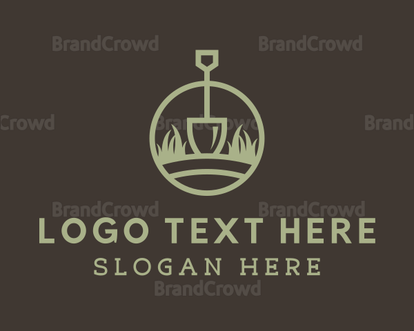 Grass Lawn Shovel Logo