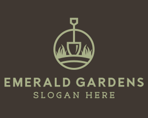 Grass Lawn Shovel logo design